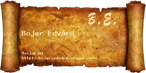 Bojer Edvárd névjegykártya